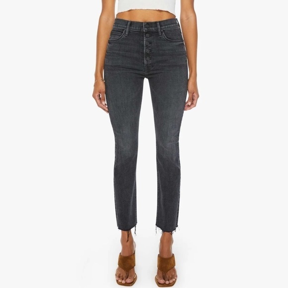 Mother Pixie Dazzler Ankle Fray jeans Night Shadow 28 - Picture 1 of 16